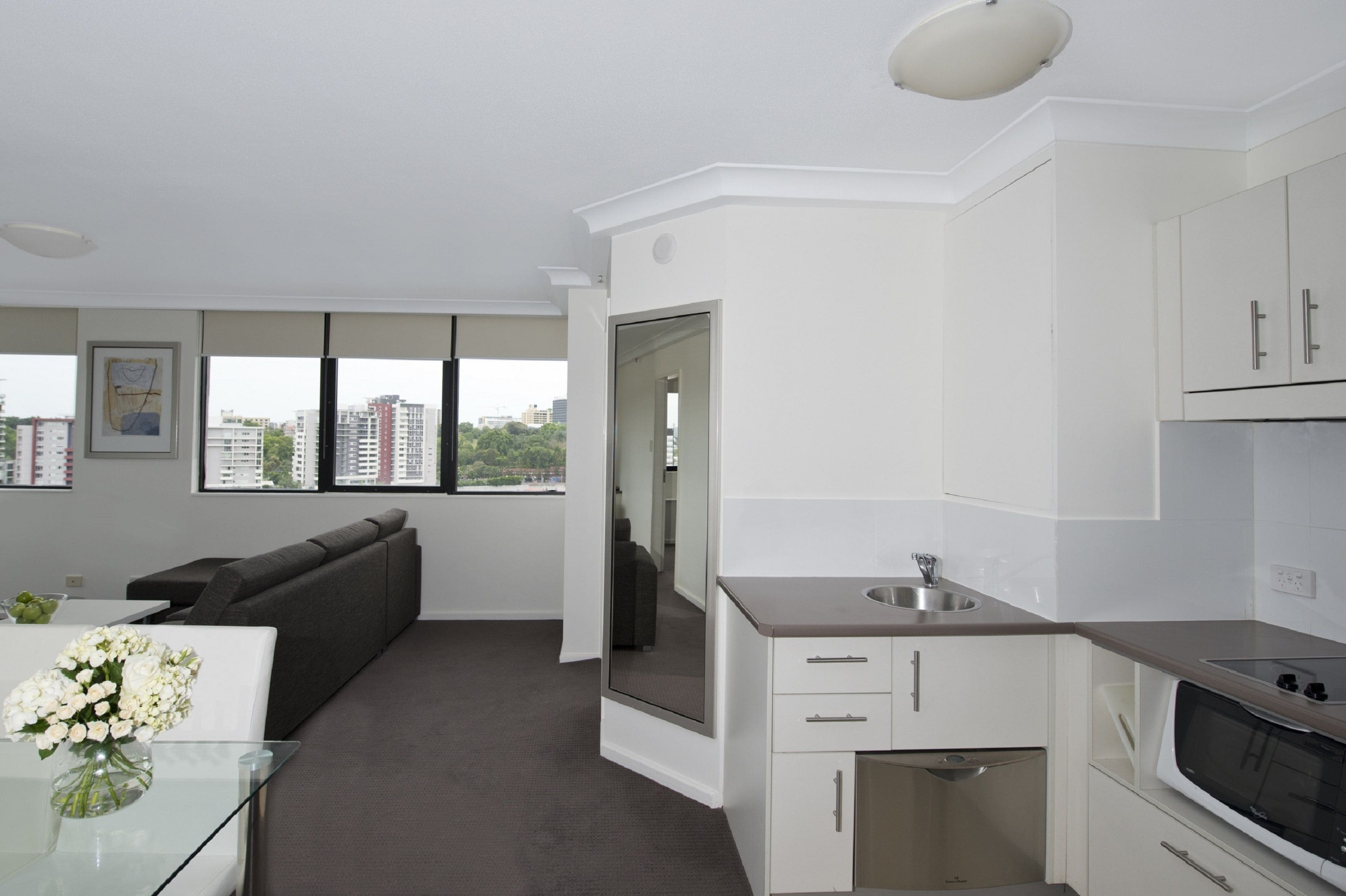 superior apartment, 2 bedrooms, river view | private kitchenette | fridge, coffee/tea maker