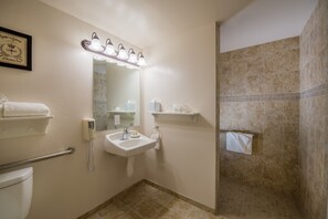 Deluxe Room, 1 King Bed, Roll-in Shower | Bathroom