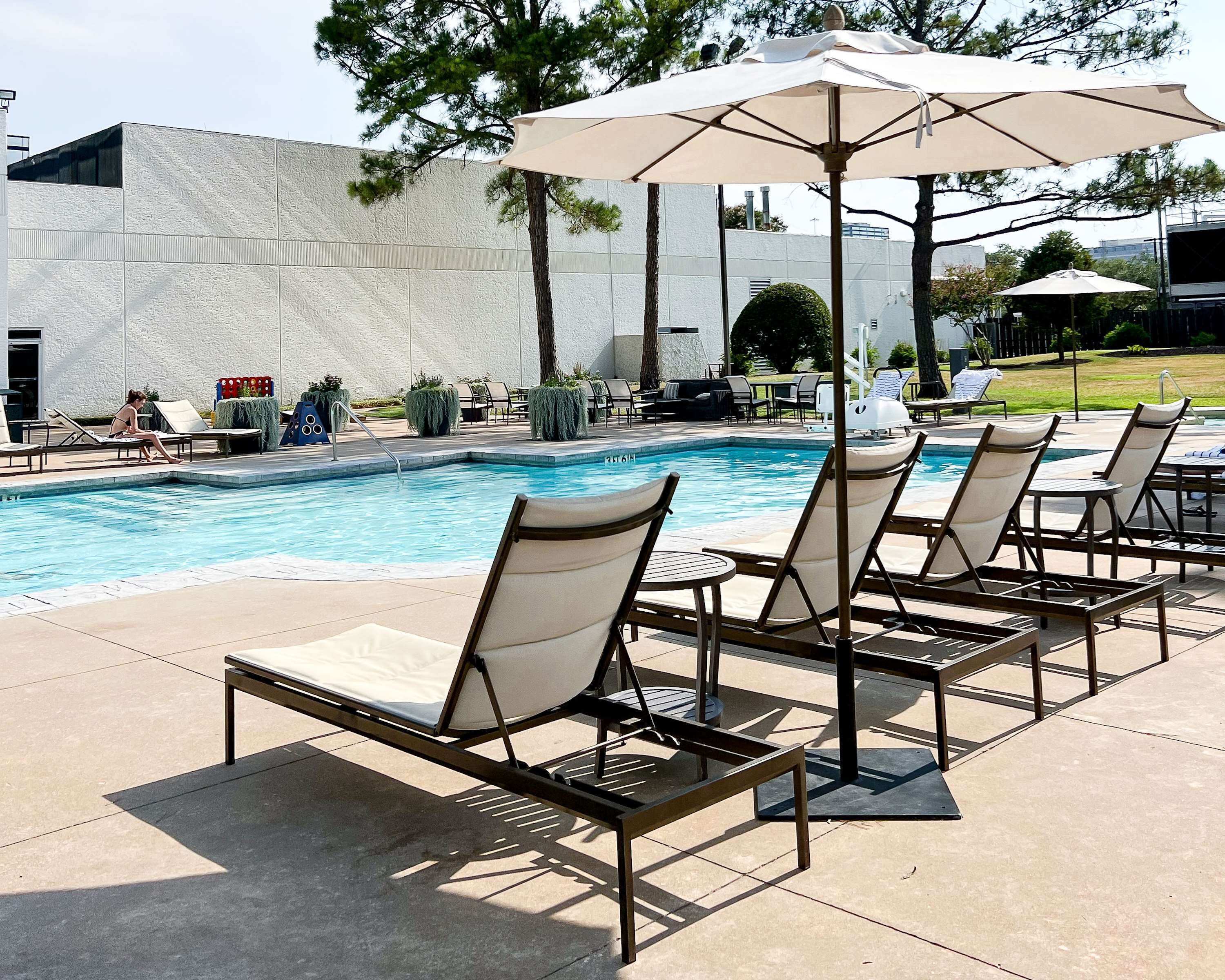Outdoor pool, open 7:30 AM to 10:00 PM, pool umbrellas, pool loungers