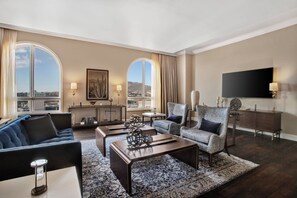 37-inch LCD TV with cable channels, TV, pay films