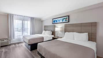 Room, 2 Queen Beds, Non Smoking | Premium bedding, desk, iron/ironing board, free cribs/infant beds