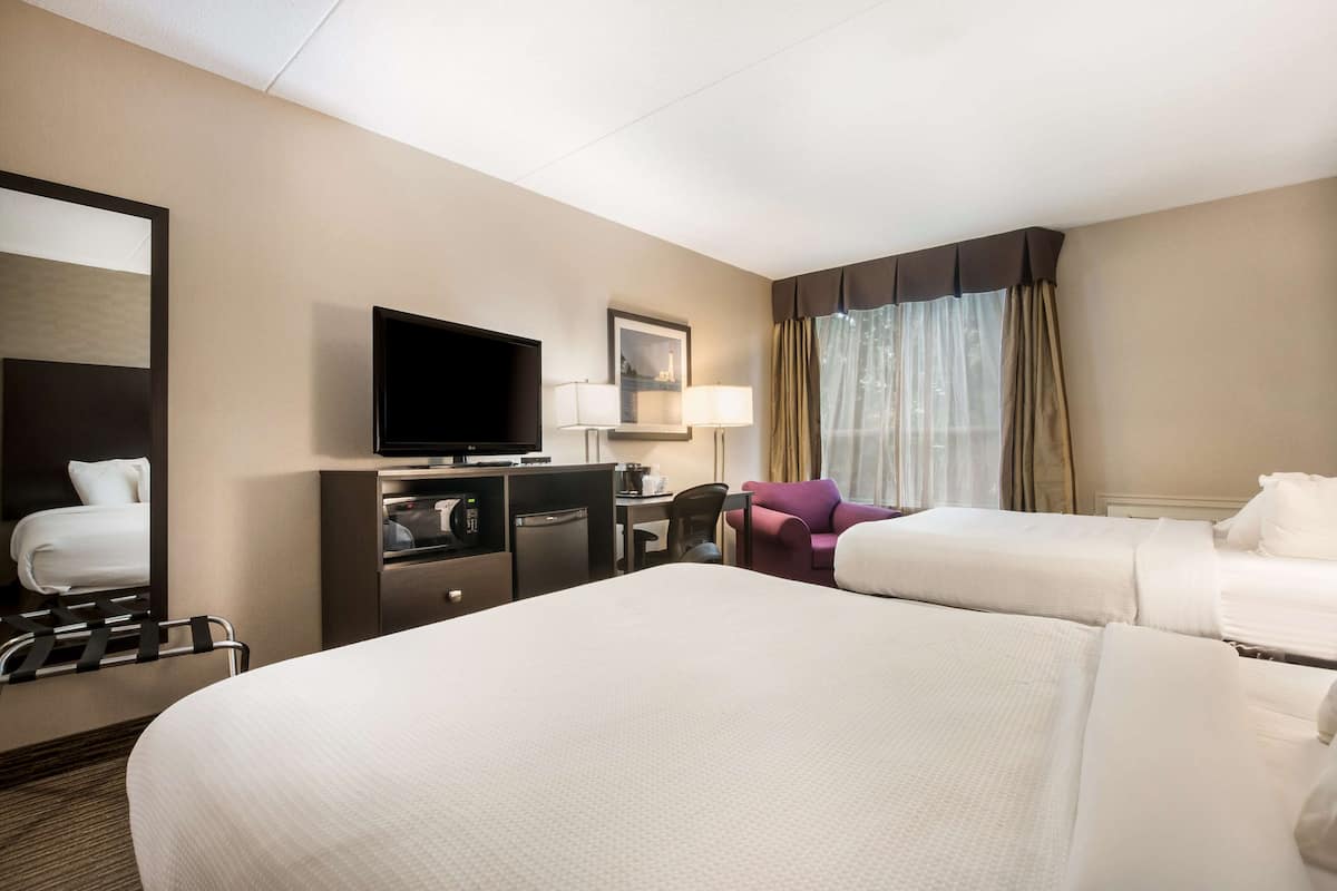 Standard Room, 2 Queen Beds, Non Smoking, Refrigerator | Desk, laptop workspace, iron/ironing board, free WiFi