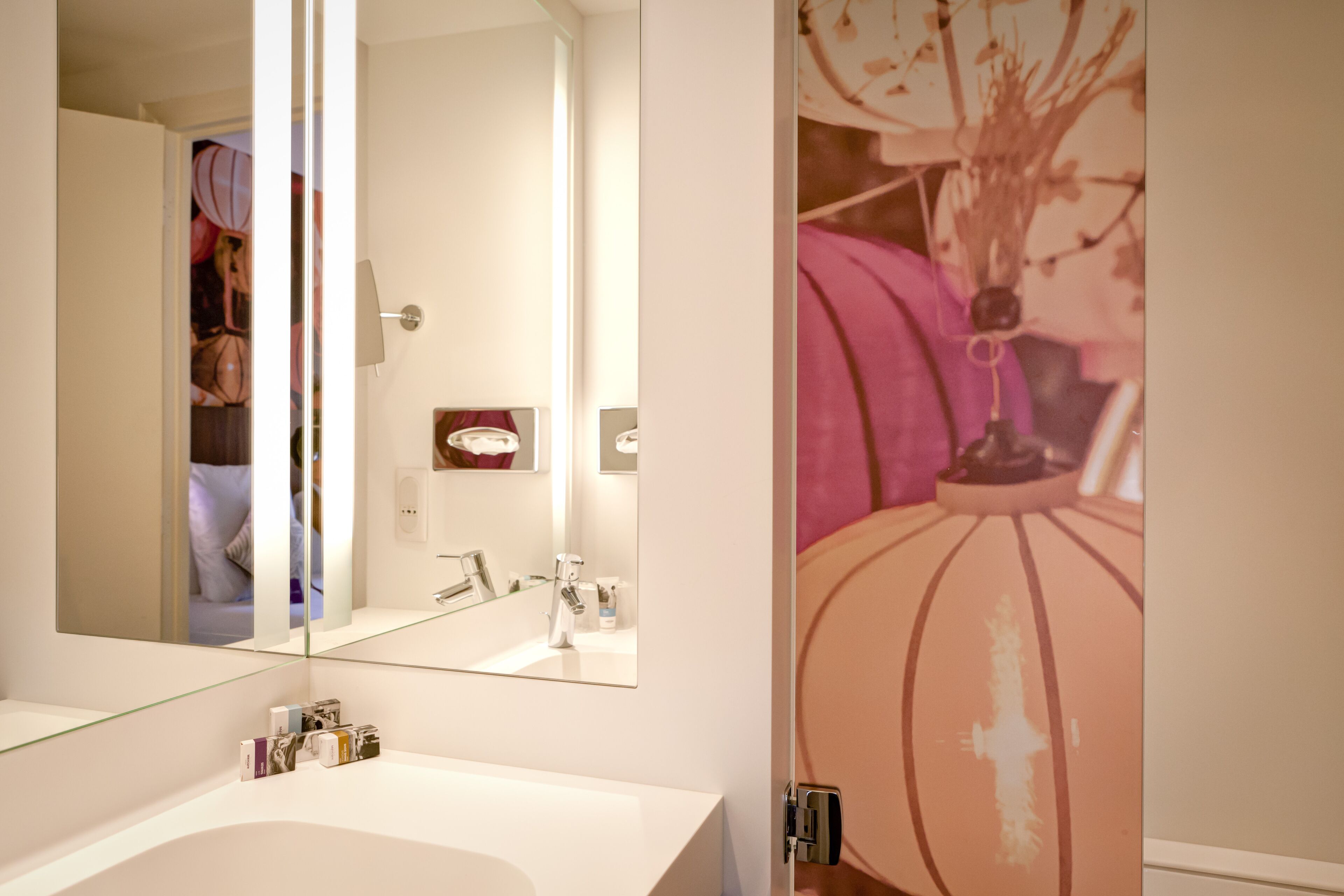 eco-friendly toiletries, hair dryer, towels