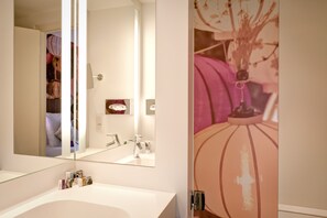 Eco-friendly toiletries, hair dryer, towels