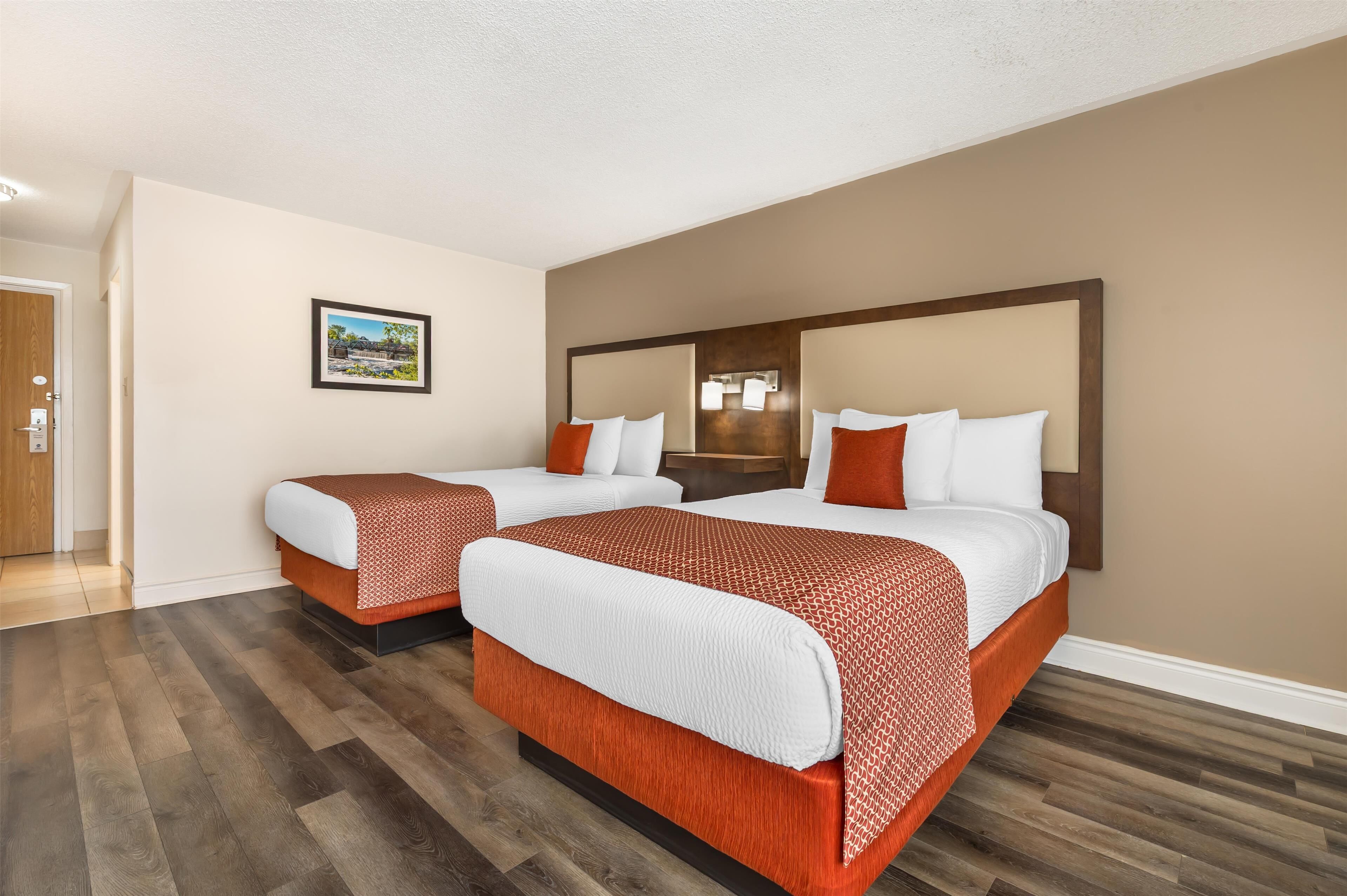 standard room, 2 double beds, non smoking | in-room safe, desk, iron/ironing board, free wifi