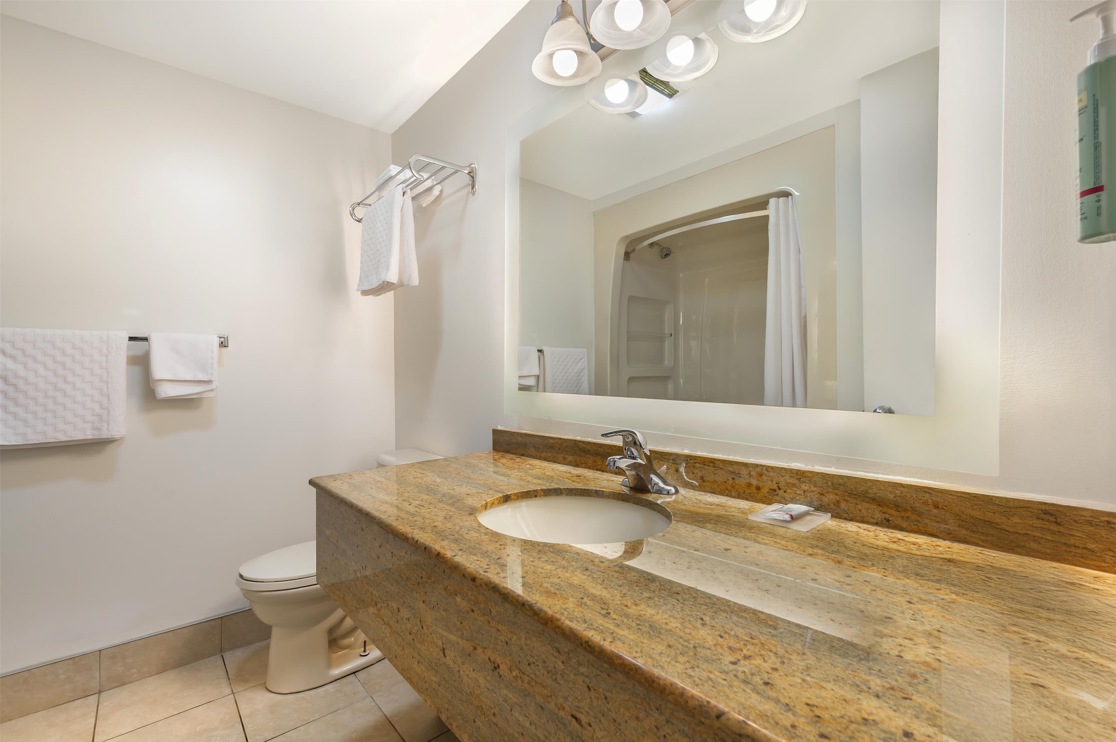 free toiletries, hair dryer, towels