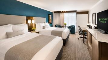 Room, 2 Double Beds, Non Smoking | Premium bedding, in-room safe, desk, iron/ironing board