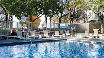 Outdoor pool, open 6:00 AM to 10:00 PM, pool umbrellas, sun loungers