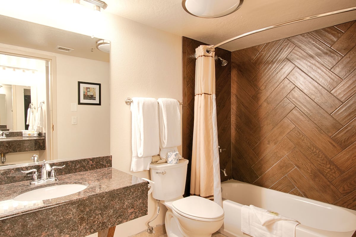 shower, eco-friendly toiletries, hair dryer, towels