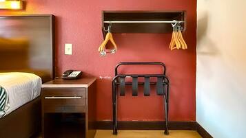 Desk, free WiFi, bed sheets