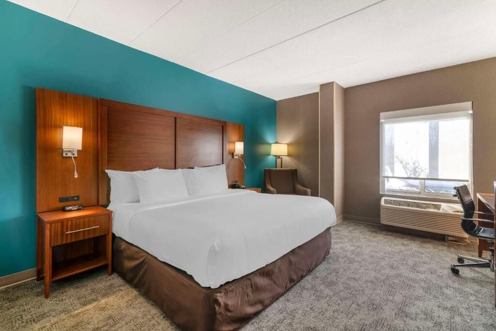 스탠다드룸, 킹사이즈침대 1개, 금연 | 고급 침구, 메모리폼 침대, 책상, 노트북 작업 공간