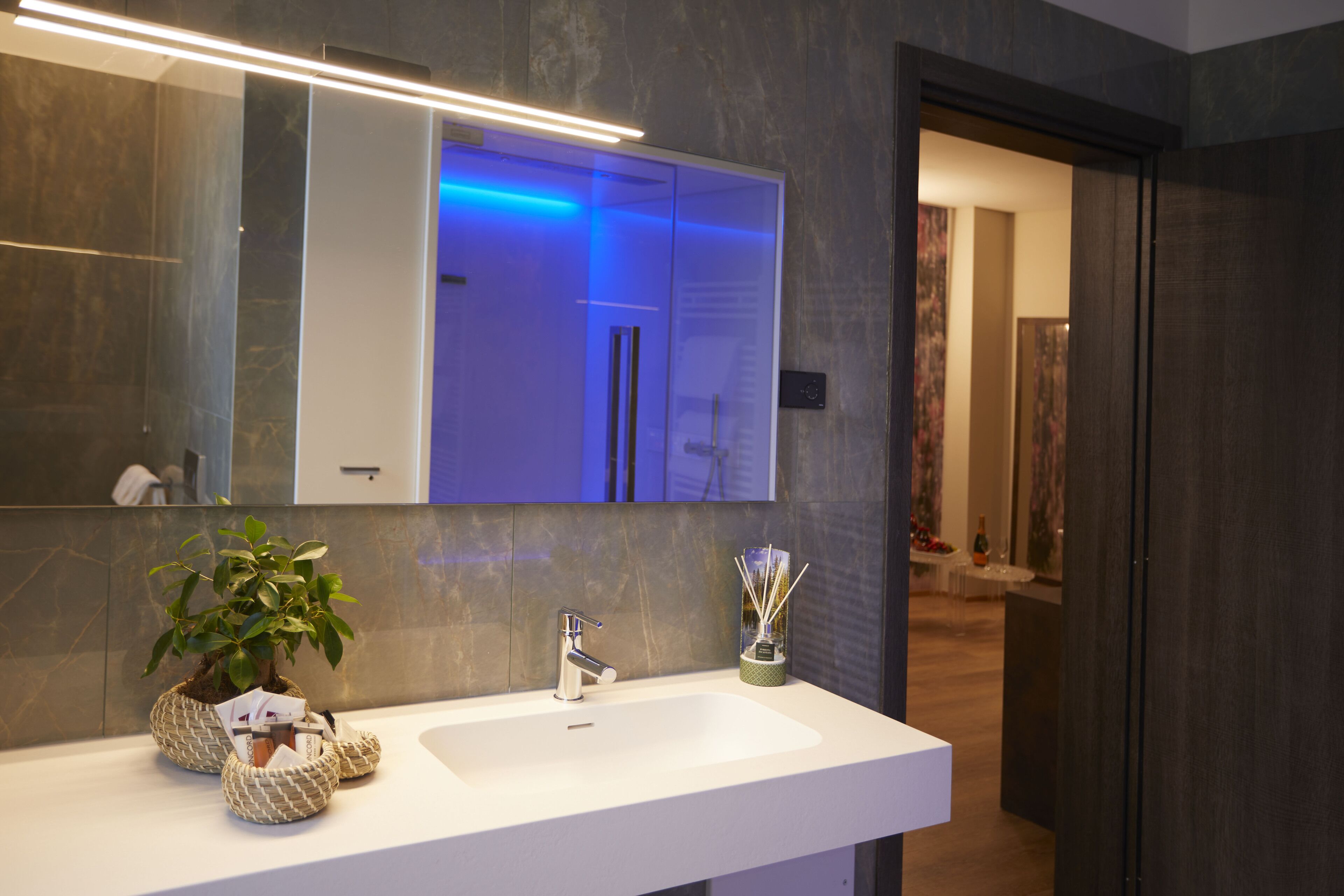 shower, rainfall showerhead, free toiletries, hair dryer