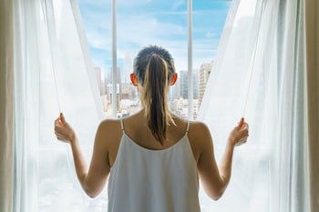 Hotel room view looking out at Hotel Spero, Vignette Collection by IHG