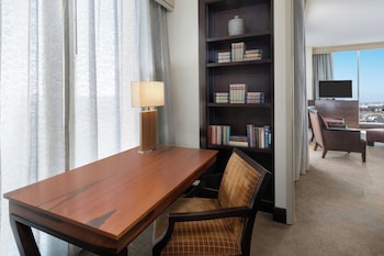 Premium bedding, pillowtop beds, in-room safe, desk at Renaissance Dallas North Hotel