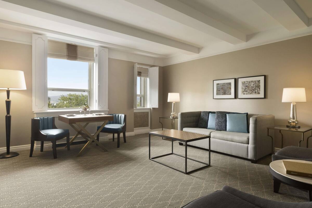 Premium bedding, down comforters, pillowtop beds, minibar