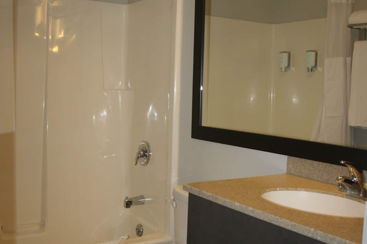 room, 2 double beds, non smoking, ground floor | bathroom | combined shower/bathtub, free toiletries, hair dryer, towels