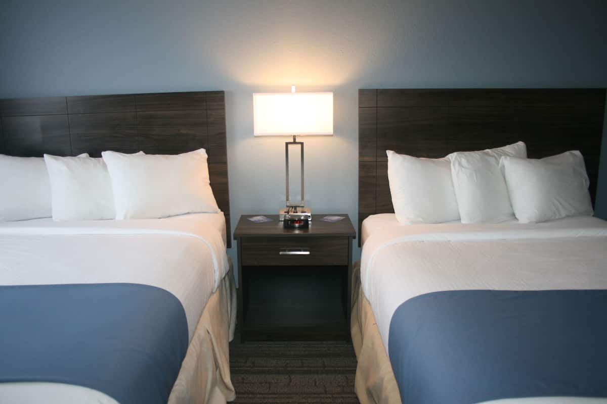 room, 2 double beds, non smoking (upper floor) | in-room safe, desk, iron/ironing board, free cots/infant beds