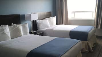 Room, 2 Double Beds, Non Smoking, Ground Floor | In-room safe, desk, iron/ironing board, free cribs/infant beds