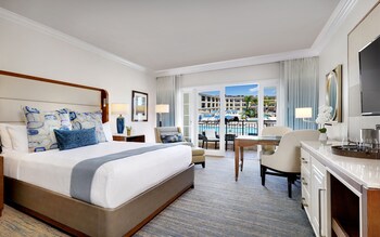 Premium bedding, down comforters, pillowtop beds, in-room safe at Balboa Bay Resort