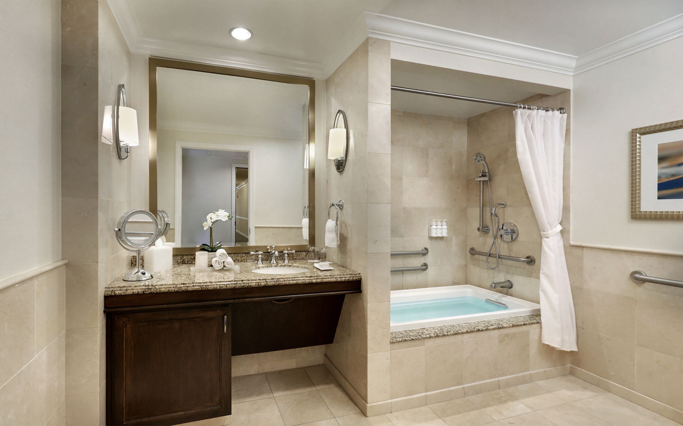 shower, free toiletries, hair dryer, bathrobes