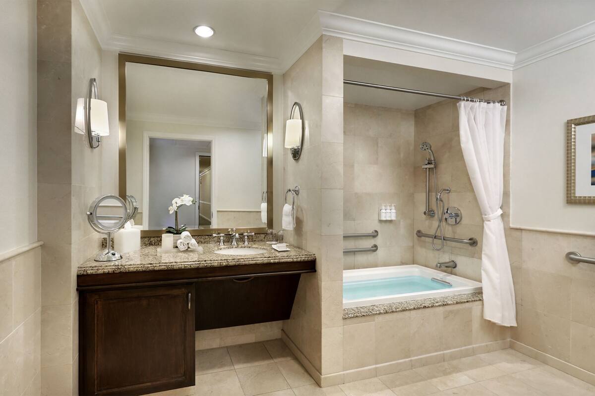 shower, free toiletries, hair dryer, bathrobes