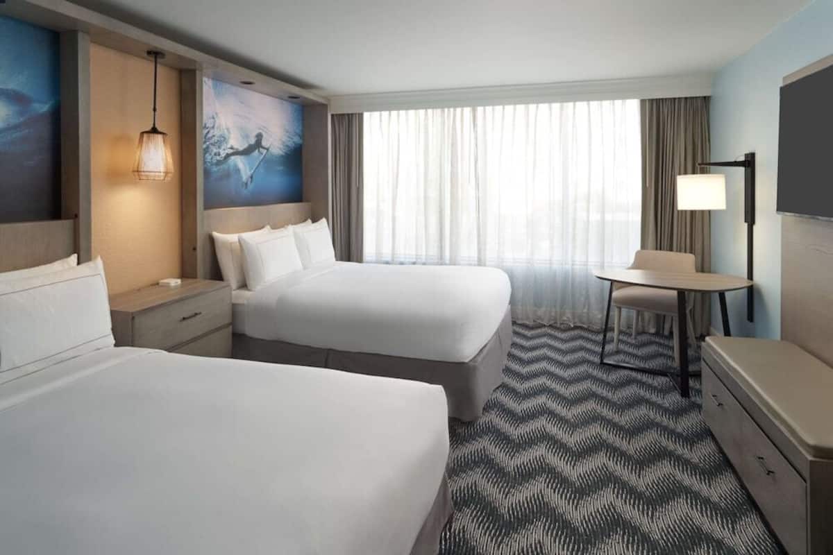 Premium bedding, down comforters, pillowtop beds, in-room safe