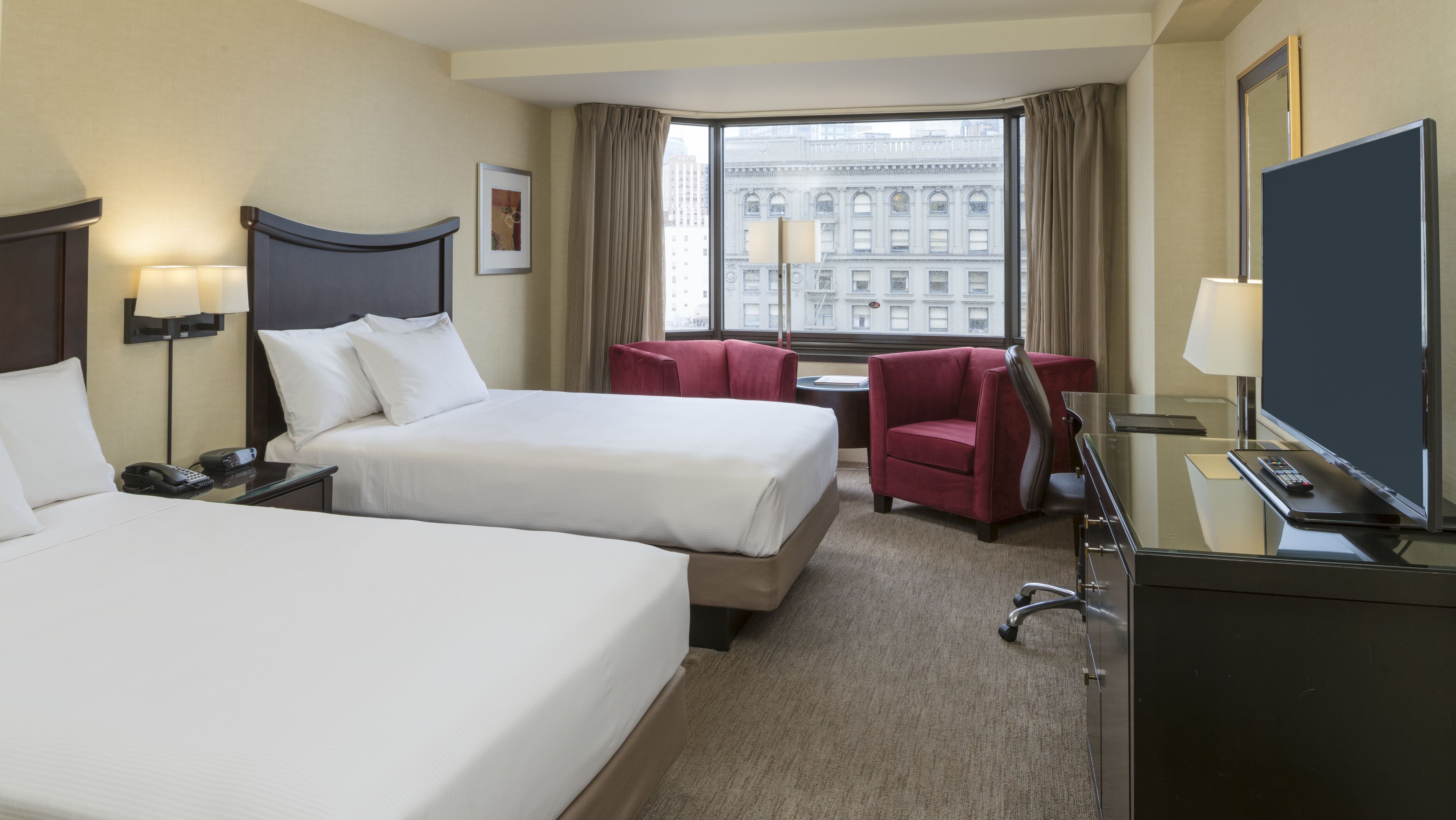 Room, 2 Double Beds (Hearing Accessible) | Premium bedding, down comforters, pillowtop beds, in-room safe