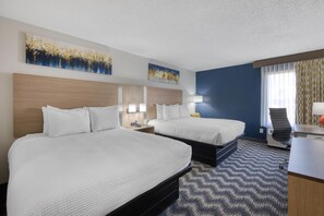 Standard Room, 2 Queen Beds, Non Smoking | Pillow-top beds, desk, bed sheets