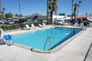 Outdoor pool, open 6:00 AM to 5:30 PM, free cabanas, pool umbrellas