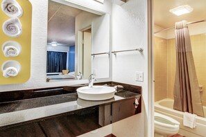 Towels, soap, shampoo, toilet paper