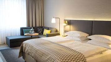 Literie hypoallergénique, coffres-forts dans les chambres