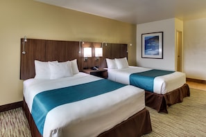Standard Double Room, 2 Queen Beds, Non Smoking, Refrigerator | 1 bedroom, premium bedding, pillowtop beds, in-room safe