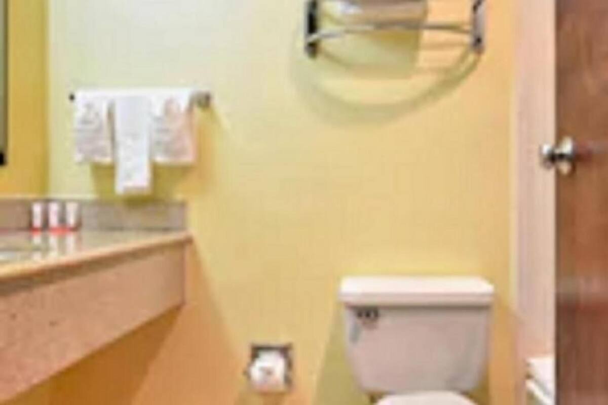 A bathroom with a toilet, a sink, and a mirror.