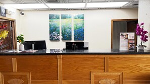 Welcome to our reception area, where guests can check in and enjoy the warm atmosphere.