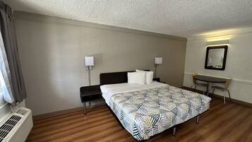 Desk, WiFi (free), alarm clocks, bed sheets
