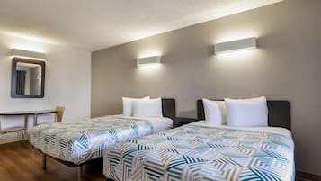 Desk, free WiFi, bed sheets, alarm clocks