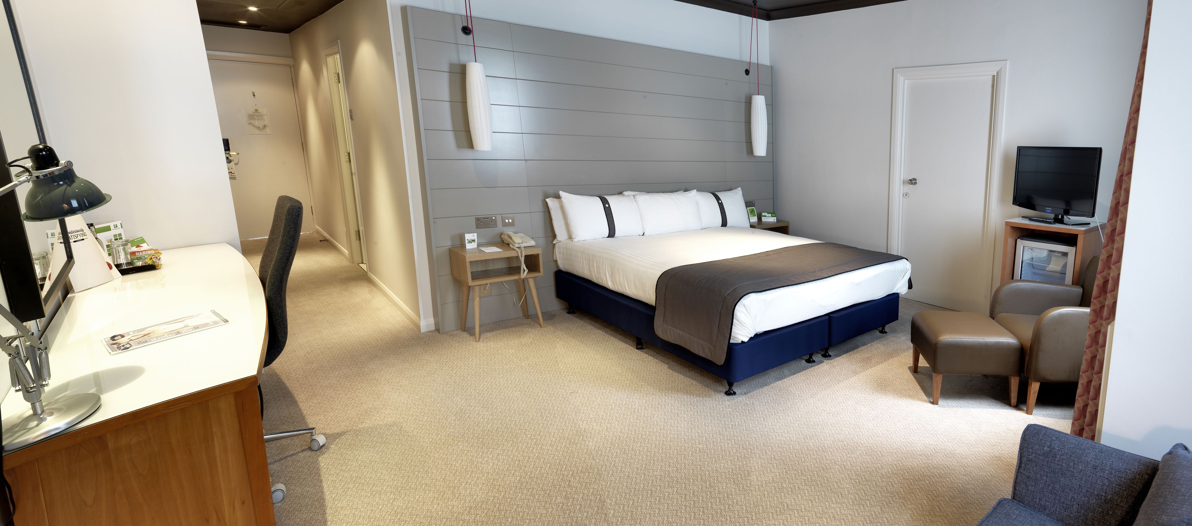 In-room safe, desk, laptop workspace, blackout curtains