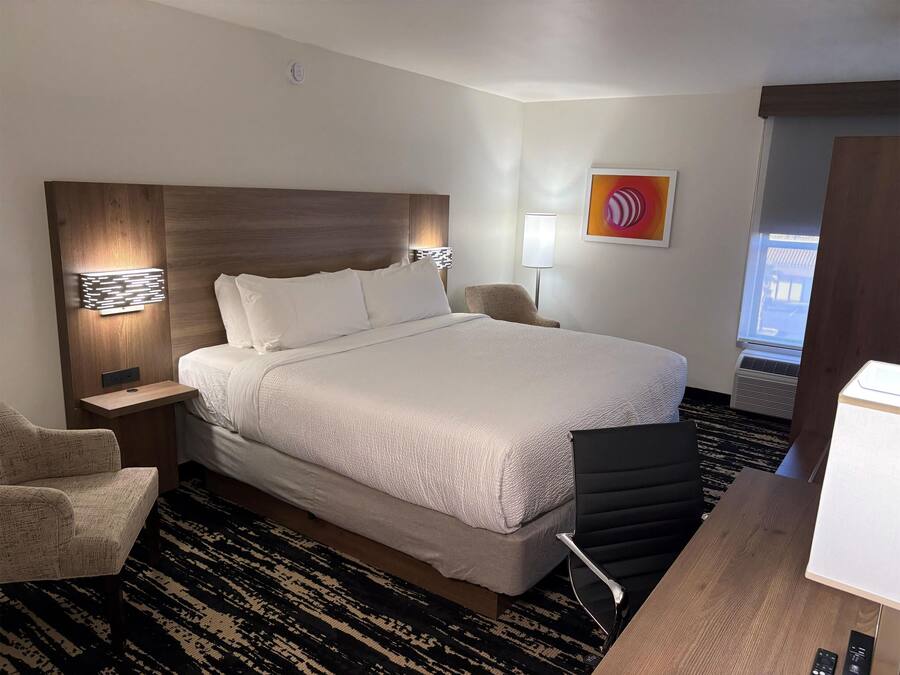 Premium bedding, desk, blackout curtains, iron/ironing board