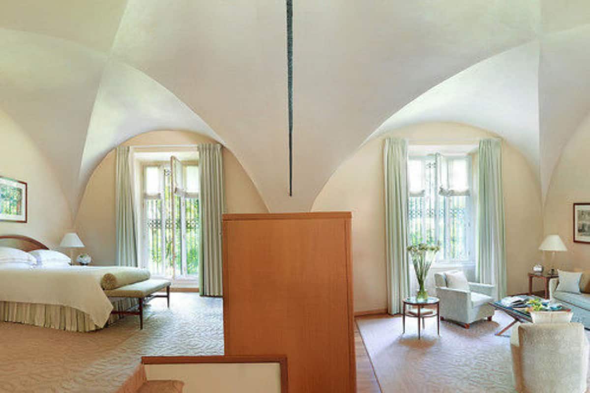 cloister suite with one king bed | frette italian sheets, premium bedding, minibar, in-room safe