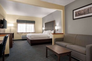 Premium bedding, pillow-top beds, desk, laptop workspace