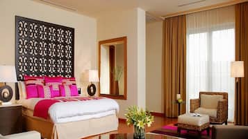 Premium bedding, down comforters, pillowtop beds, free minibar