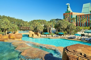 3 outdoor pools, open 6:00 AM to 11:00 PM, pool cabanas (surcharge)