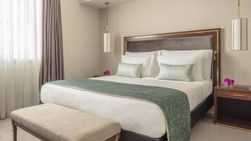 Hypo-allergenic bedding, down duvets, minibar, in-room safe