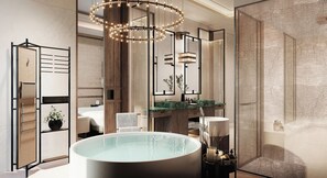 Suite, 1 King Bed (Waldorf Astoria) | Bathroom | Separate tub and shower, deep soaking tub, free toiletries, hair dryer - Waldorf Astoria Kuala Lumpur (Kuala Lumpur)