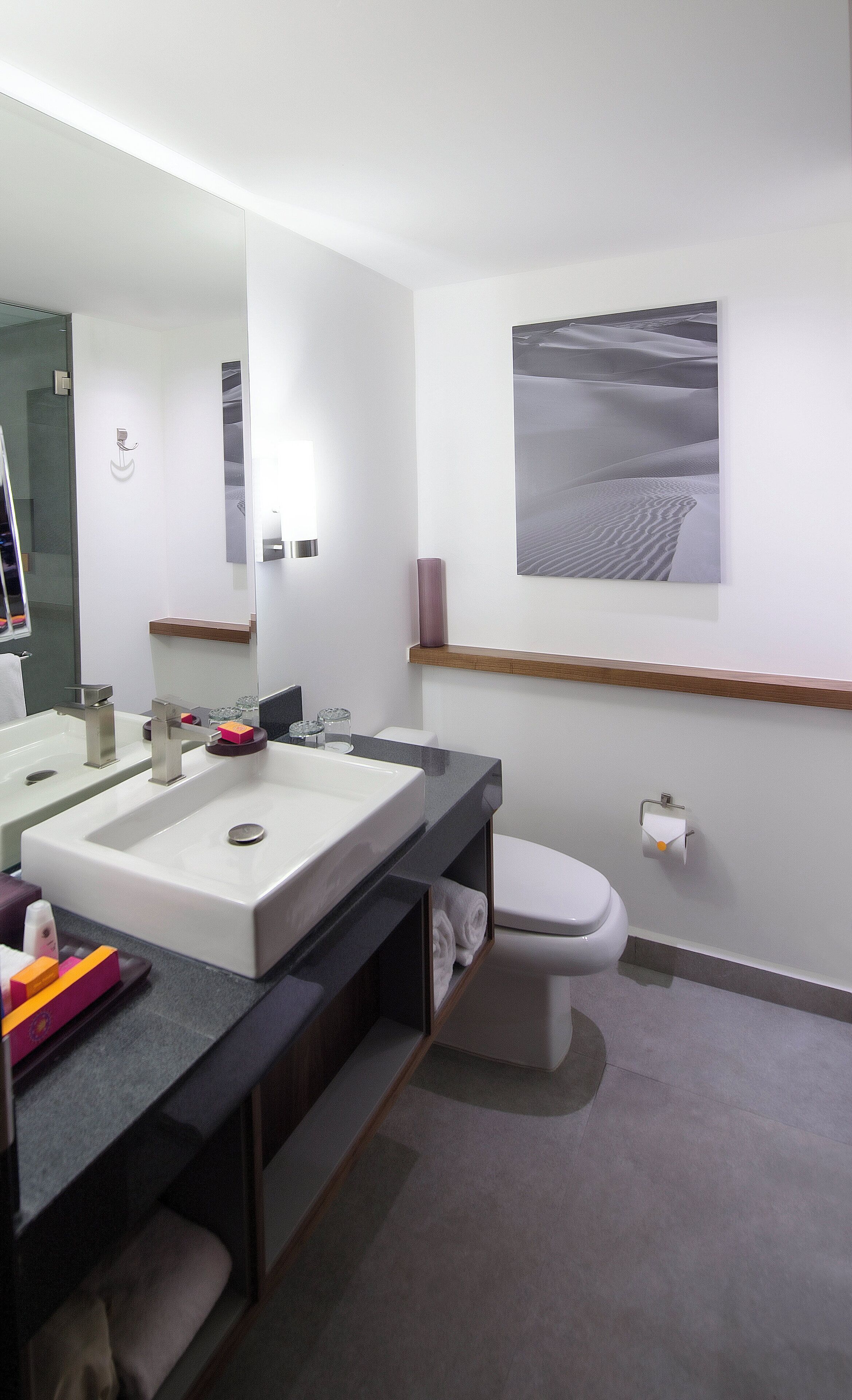 eco-friendly toiletries, hair dryer, towels, soap