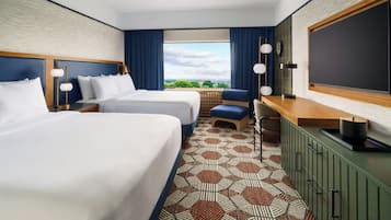 Deluxe Room, 2 Queen Beds, Non Smoking | Premium bedding, desk, laptop workspace, iron/ironing board