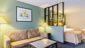 In-room safe, desk, laptop workspace, soundproofing