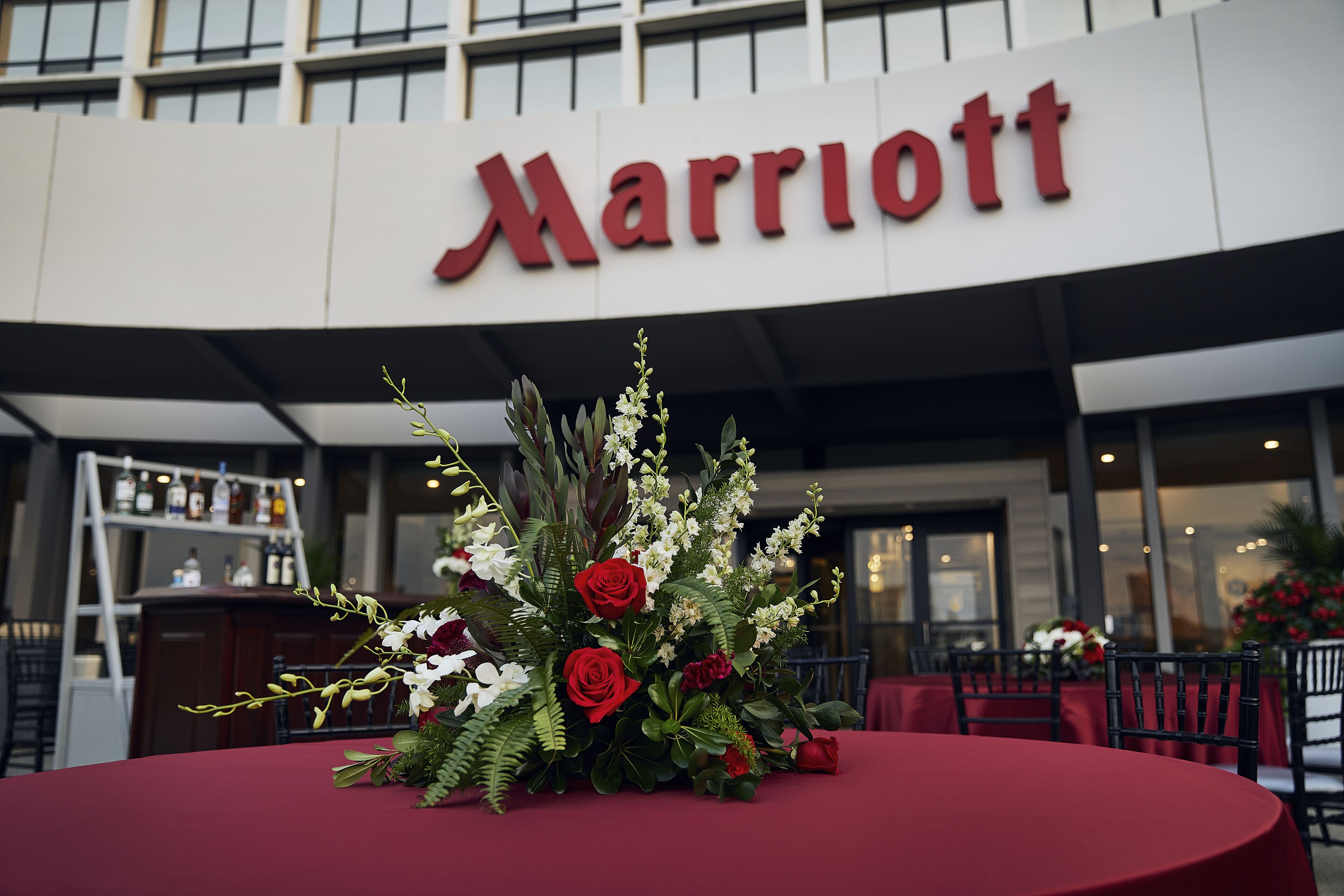 outdoor banquet area