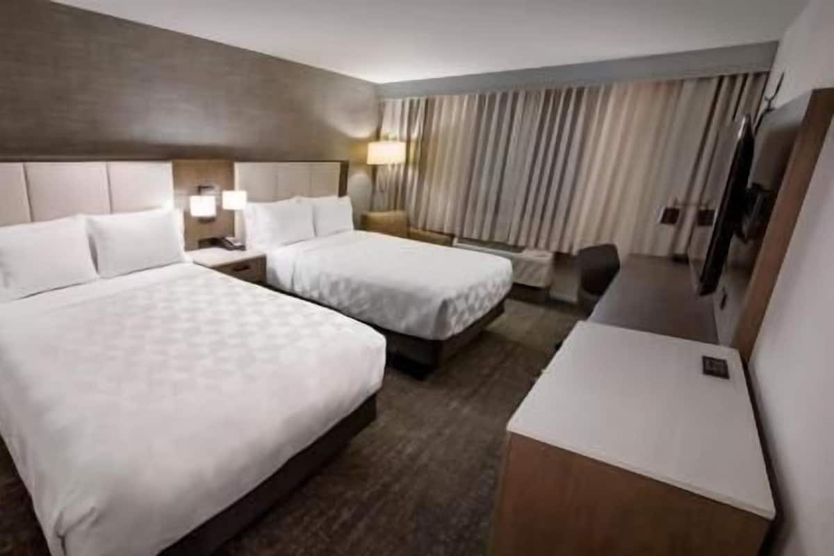 In-room safe, desk, laptop workspace, blackout drapes