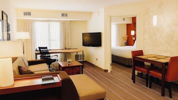 Premium bedding, down duvets, pillow-top beds, desk